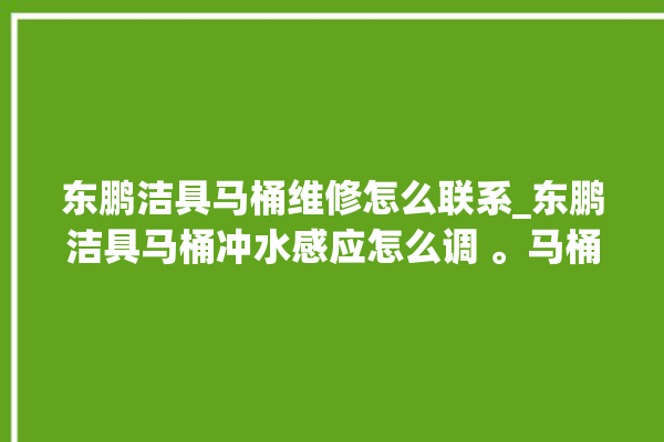 东鹏洁具马桶维修怎么联系_东鹏洁具马桶冲水感应怎么调 。马桶