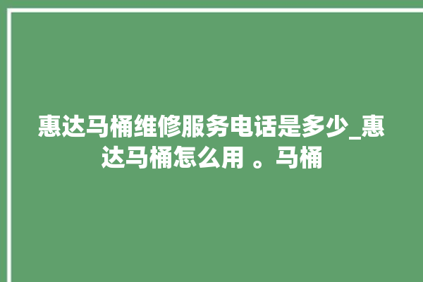 惠达马桶维修服务电话是多少_惠达马桶怎么用 。马桶