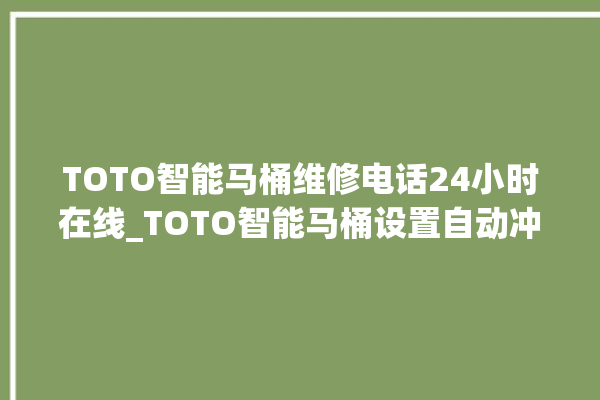 TOTO智能马桶维修电话24小时在线_TOTO智能马桶设置自动冲水 。马桶