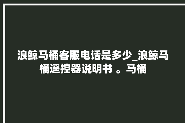 浪鲸马桶客服电话是多少_浪鲸马桶遥控器说明书 。马桶