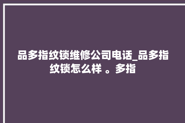 品多指纹锁维修公司电话_品多指纹锁怎么样 。多指