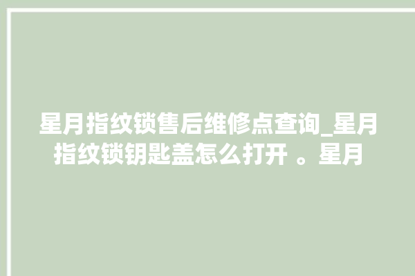 星月指纹锁售后维修点查询_星月指纹锁钥匙盖怎么打开 。星月