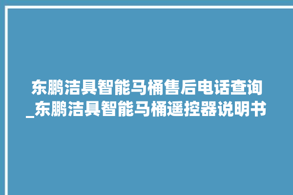 东鹏洁具智能马桶售后电话查询_东鹏洁具智能马桶遥控器说明书 。马桶