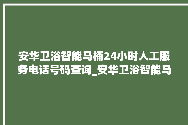 安华卫浴智能马桶24小时人工服务电话号码查询_安华卫浴智能马桶怎么用 。马桶