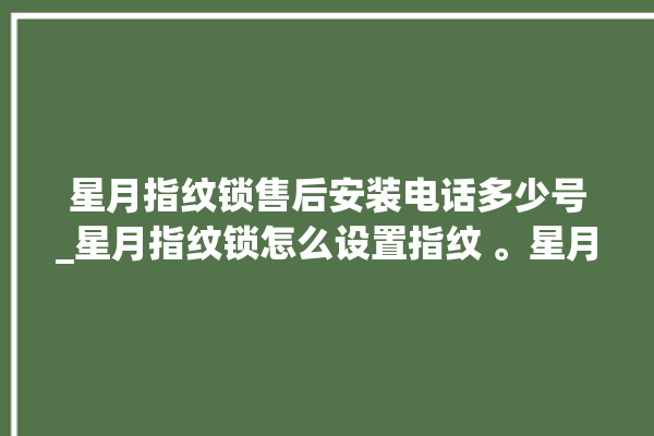 星月指纹锁售后安装电话多少号_星月指纹锁怎么设置指纹 。星月