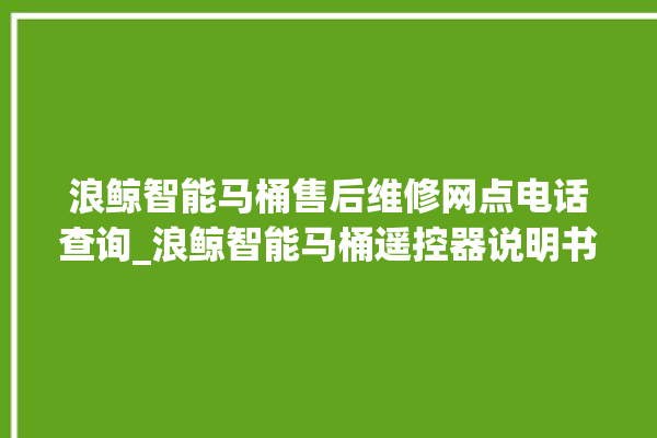 浪鲸智能马桶售后维修网点电话查询_浪鲸智能马桶遥控器说明书 。马桶