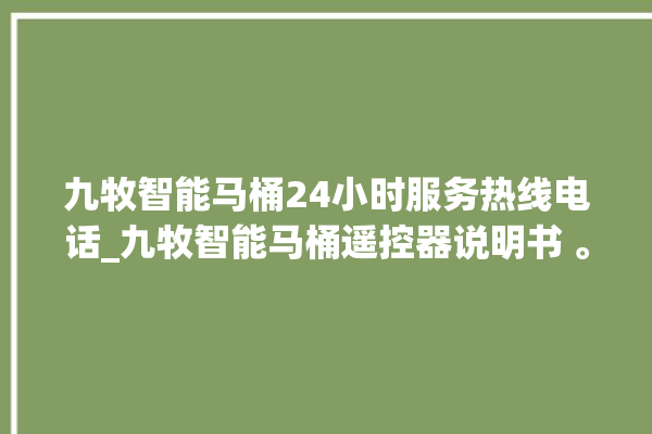 九牧智能马桶24小时服务热线电话_九牧智能马桶遥控器说明书 。马桶