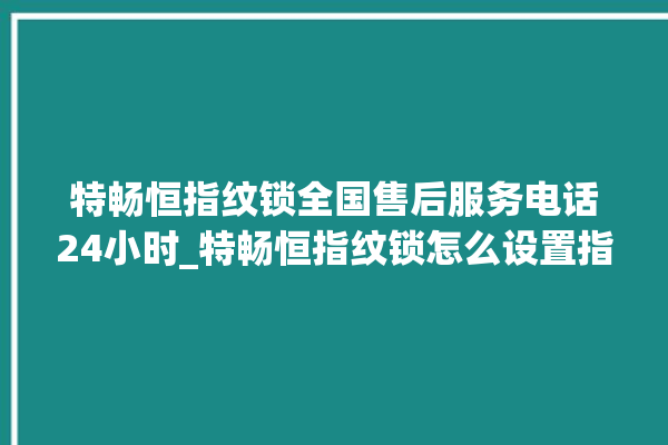 特畅恒指纹锁全国售后服务电话24小时_特畅恒指纹锁怎么设置指纹 。恒指