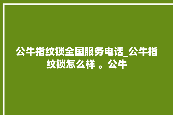 公牛指纹锁全国服务电话_公牛指纹锁怎么样 。公牛