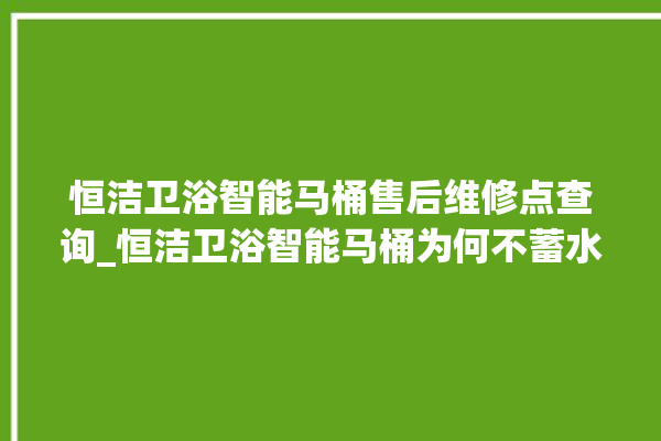 恒洁卫浴智能马桶售后维修点查询_恒洁卫浴智能马桶为何不蓄水 。马桶