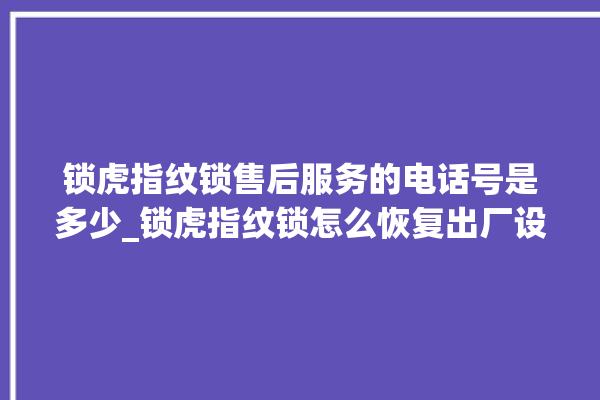 锁虎指纹锁售后服务的电话号是多少_锁虎指纹锁怎么恢复出厂设置 。指纹锁