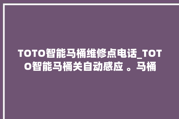 TOTO智能马桶维修点电话_TOTO智能马桶关自动感应 。马桶