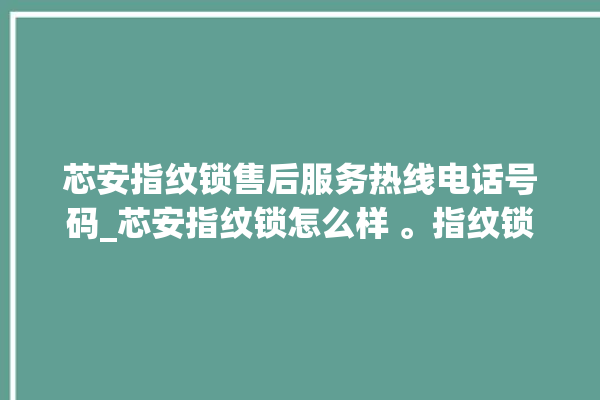 芯安指纹锁售后服务热线电话号码_芯安指纹锁怎么样 。指纹锁