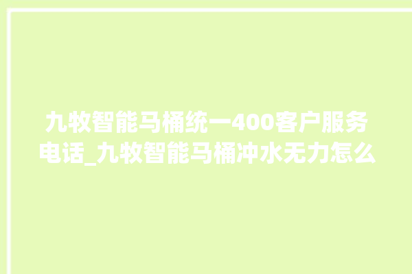 九牧智能马桶统一400客户服务电话_九牧智能马桶冲水无力怎么解决 。马桶