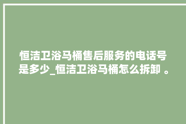 恒洁卫浴马桶售后服务的电话号是多少_恒洁卫浴马桶怎么拆卸 。马桶