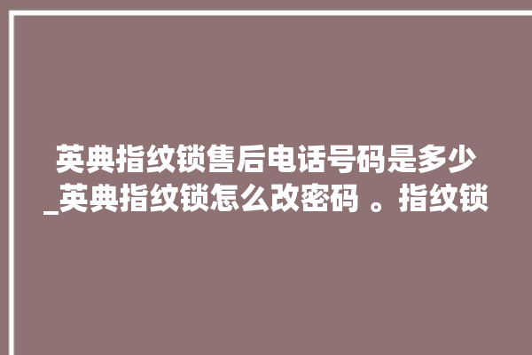 英典指纹锁售后电话号码是多少_英典指纹锁怎么改密码 。指纹锁