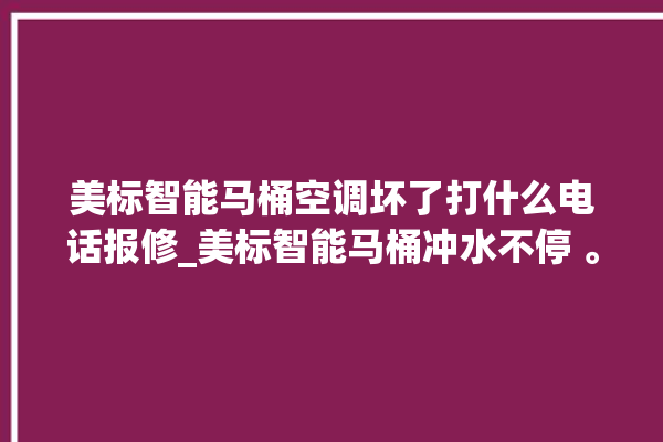 美标智能马桶空调坏了打什么电话报修_美标智能马桶冲水不停 。马桶