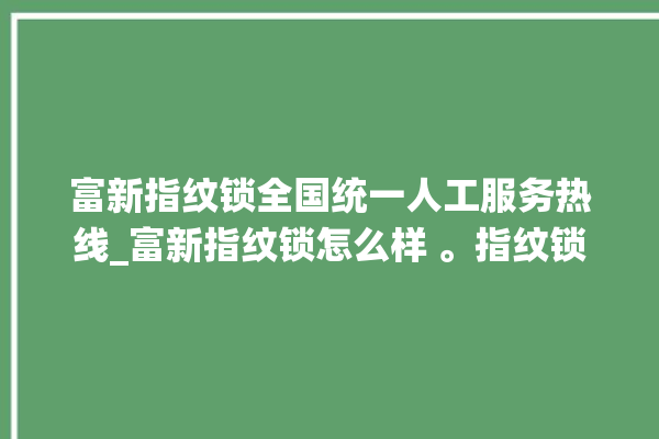 富新指纹锁全国统一人工服务热线_富新指纹锁怎么样 。指纹锁