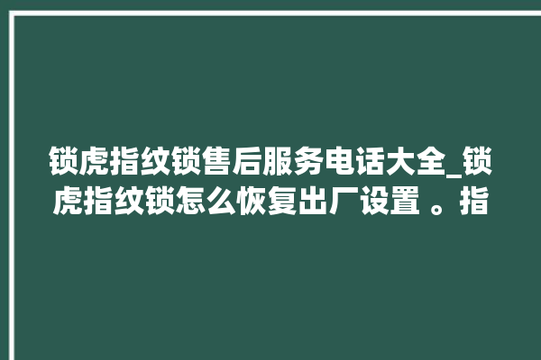 锁虎指纹锁售后服务电话大全_锁虎指纹锁怎么恢复出厂设置 。指纹锁