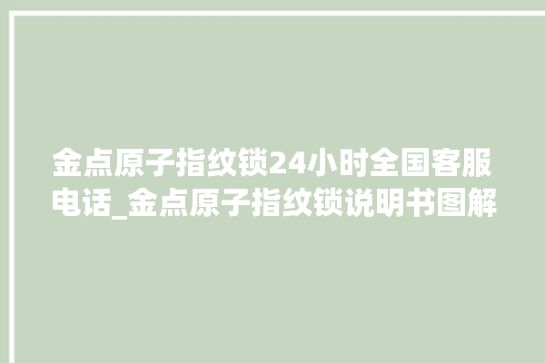 金点原子指纹锁24小时全国客服电话_金点原子指纹锁说明书图解 。原子