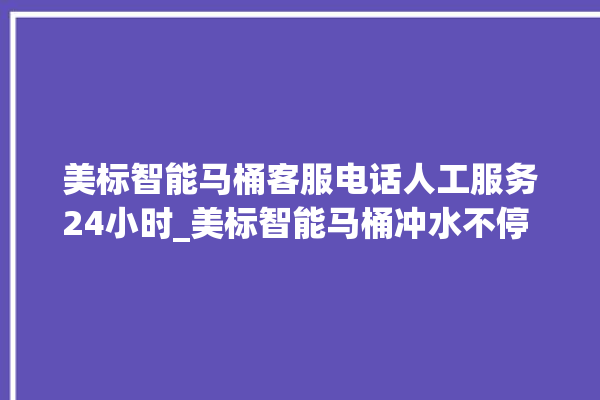 美标智能马桶客服电话人工服务24小时_美标智能马桶冲水不停 。马桶