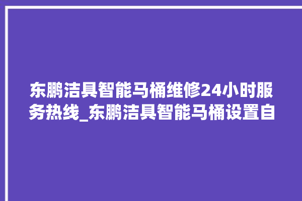 东鹏洁具智能马桶维修24小时服务热线_东鹏洁具智能马桶设置自动冲水 。马桶