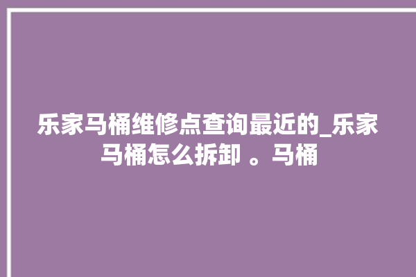 乐家马桶维修点查询最近的_乐家马桶怎么拆卸 。马桶