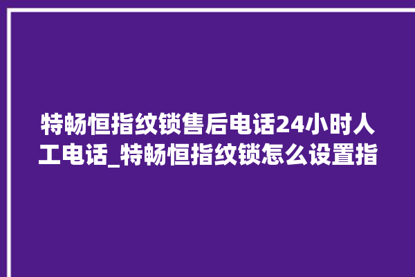 特畅恒指纹锁售后电话24小时人工电话_特畅恒指纹锁怎么设置指纹 。恒指