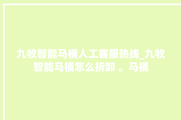 九牧智能马桶人工客服热线_九牧智能马桶怎么拆卸 。马桶