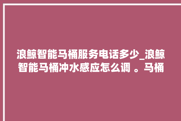 浪鲸智能马桶服务电话多少_浪鲸智能马桶冲水感应怎么调 。马桶