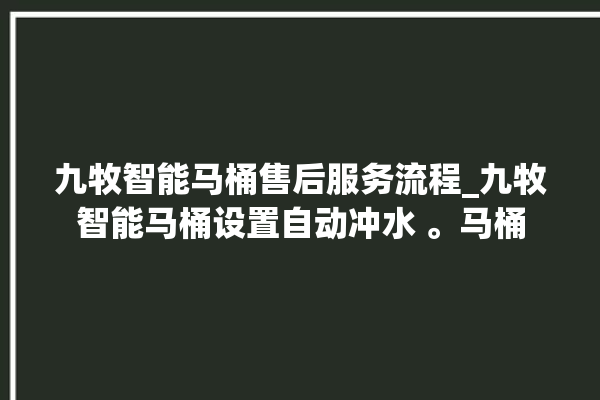 九牧智能马桶售后服务流程_九牧智能马桶设置自动冲水 。马桶