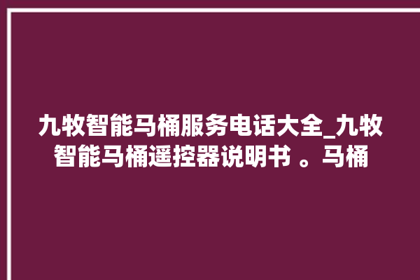 九牧智能马桶服务电话大全_九牧智能马桶遥控器说明书 。马桶