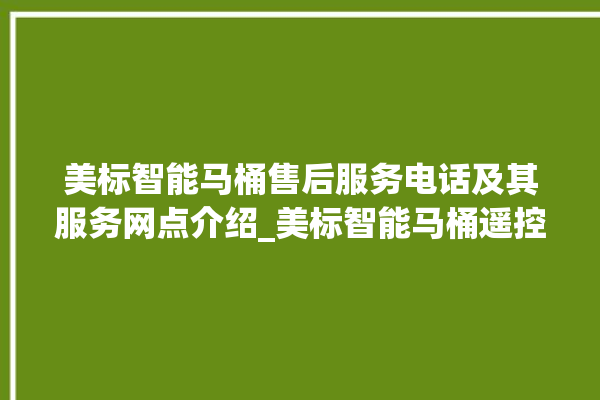 美标智能马桶售后服务电话及其服务网点介绍_美标智能马桶遥控器说明书 。马桶