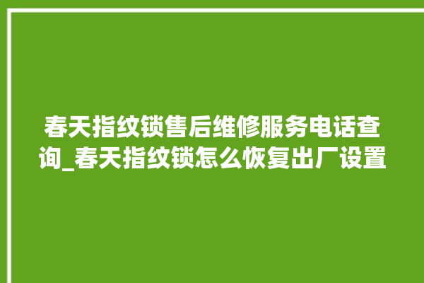 春天指纹锁售后维修服务电话查询_春天指纹锁怎么恢复出厂设置 。春天