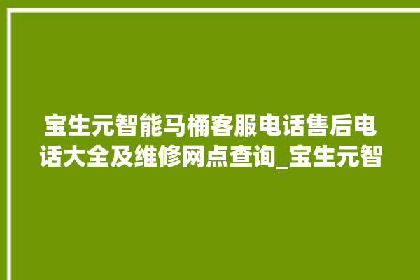 宝生元智能马桶客服电话售后电话大全及维修网点查询_宝生元智能马桶冲水不停 。马桶