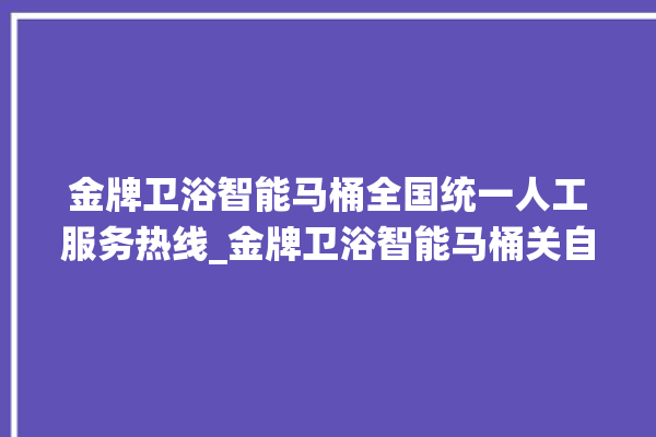 金牌卫浴智能马桶全国统一人工服务热线_金牌卫浴智能马桶关自动感应 。马桶