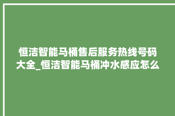 恒洁智能马桶售后服务热线号码大全_恒洁智能马桶冲水感应怎么调 。马桶