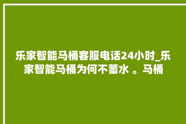 乐家智能马桶客服电话24小时_乐家智能马桶为何不蓄水 。马桶