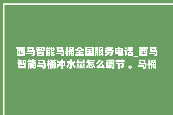 西马智能马桶全国服务电话_西马智能马桶冲水量怎么调节 。马桶