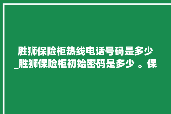 胜狮保险柜热线电话号码是多少_胜狮保险柜初始密码是多少 。保险柜