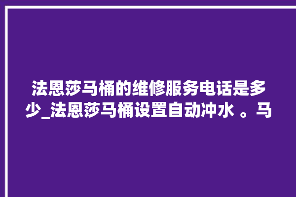 法恩莎马桶的维修服务电话是多少_法恩莎马桶设置自动冲水 。马桶