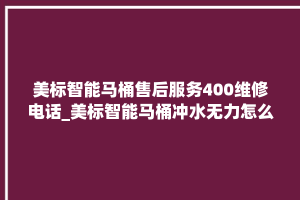 美标智能马桶售后服务400维修电话_美标智能马桶冲水无力怎么解决 。马桶