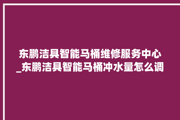 东鹏洁具智能马桶维修服务中心_东鹏洁具智能马桶冲水量怎么调节 。马桶