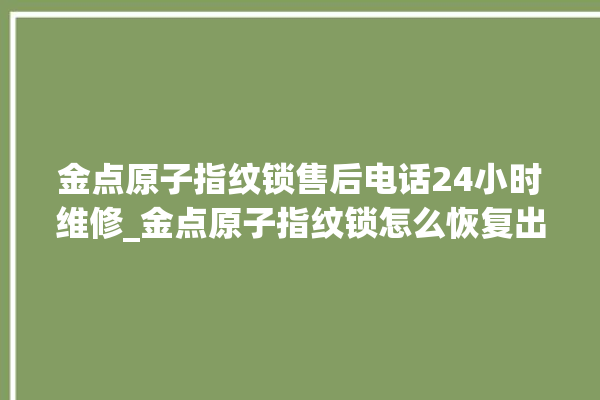 金点原子指纹锁售后电话24小时维修_金点原子指纹锁怎么恢复出厂设置 。原子