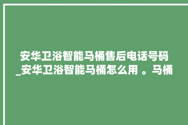 安华卫浴智能马桶售后电话号码_安华卫浴智能马桶怎么用 。马桶