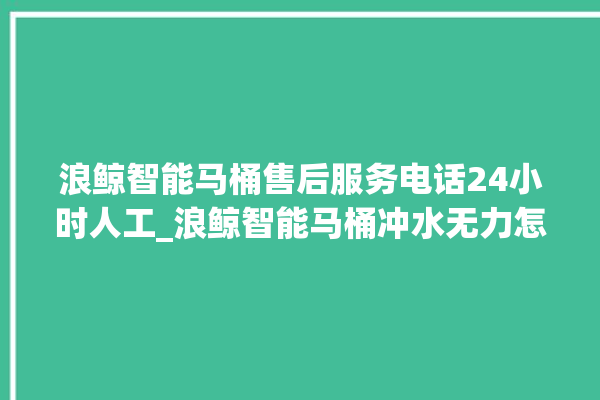 浪鲸智能马桶售后服务电话24小时人工_浪鲸智能马桶冲水无力怎么解决 。马桶