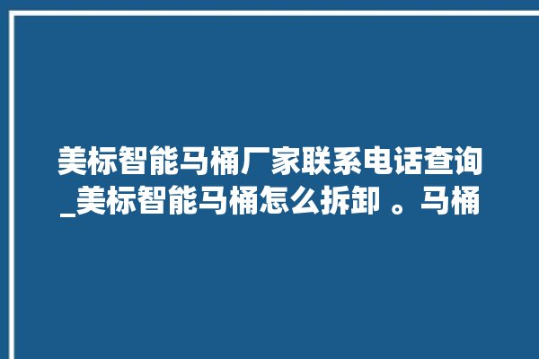 美标智能马桶厂家联系电话查询_美标智能马桶怎么拆卸 。马桶