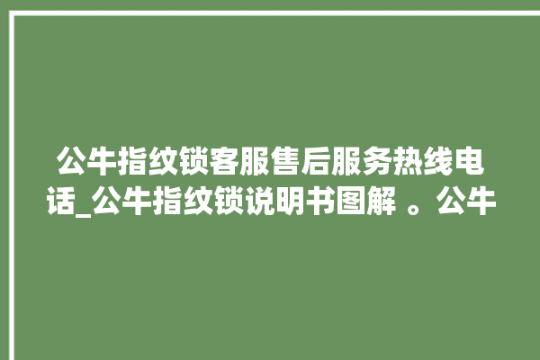 公牛指纹锁客服售后服务热线电话_公牛指纹锁说明书图解 。公牛