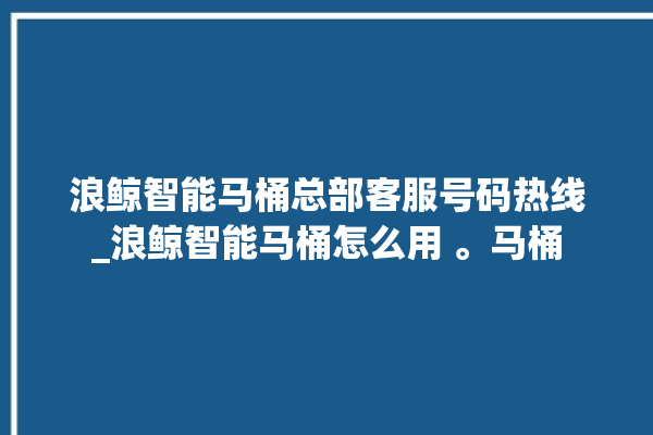 浪鲸智能马桶总部客服号码热线_浪鲸智能马桶怎么用 。马桶