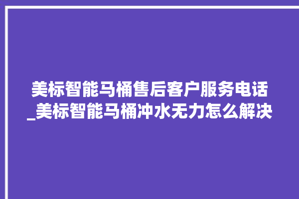 美标智能马桶售后客户服务电话_美标智能马桶冲水无力怎么解决 。马桶